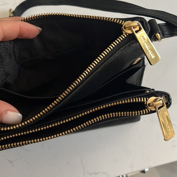 Michael Kors double compartment purse. Black and gold. Lightly used. - Picture 5 of 6